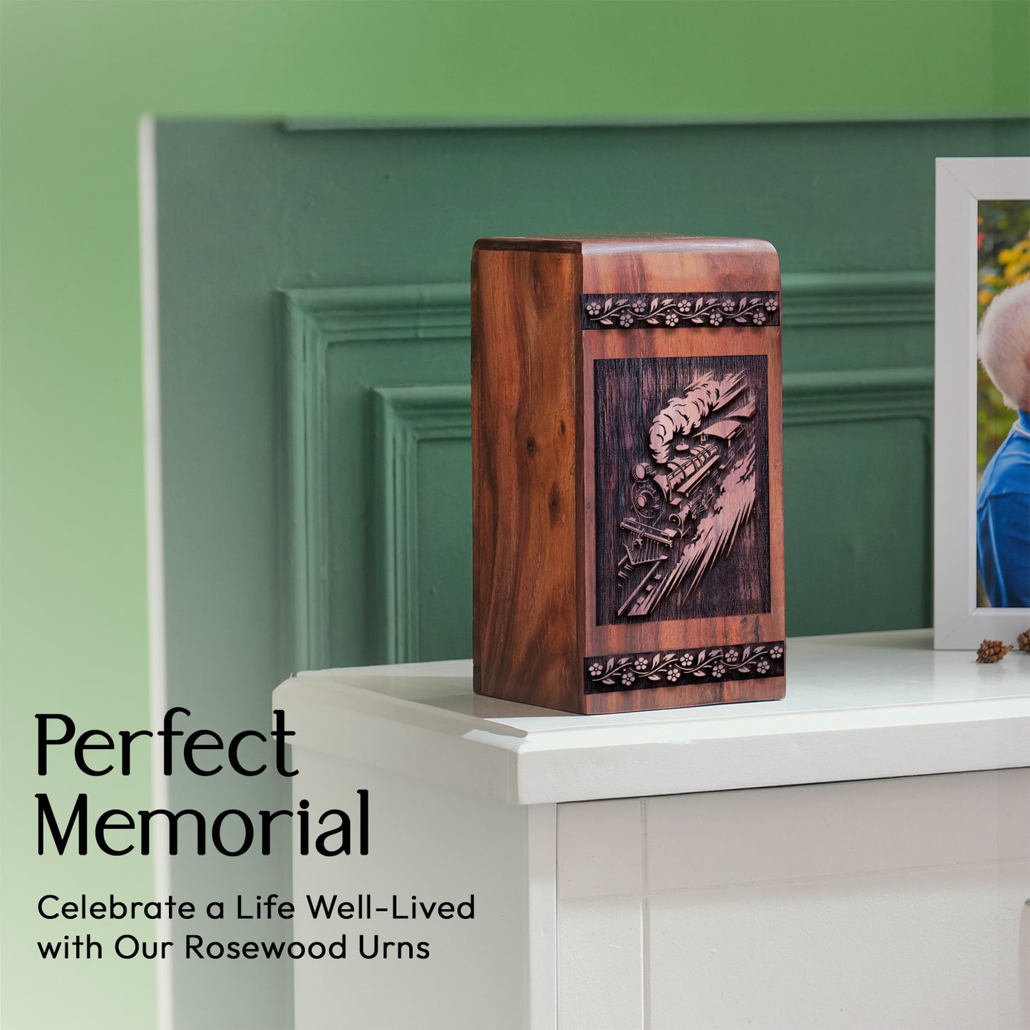 railroads Urn Size 11.25 Inch 11.25”(H) x 6.25”(W) x 6.25”(L)