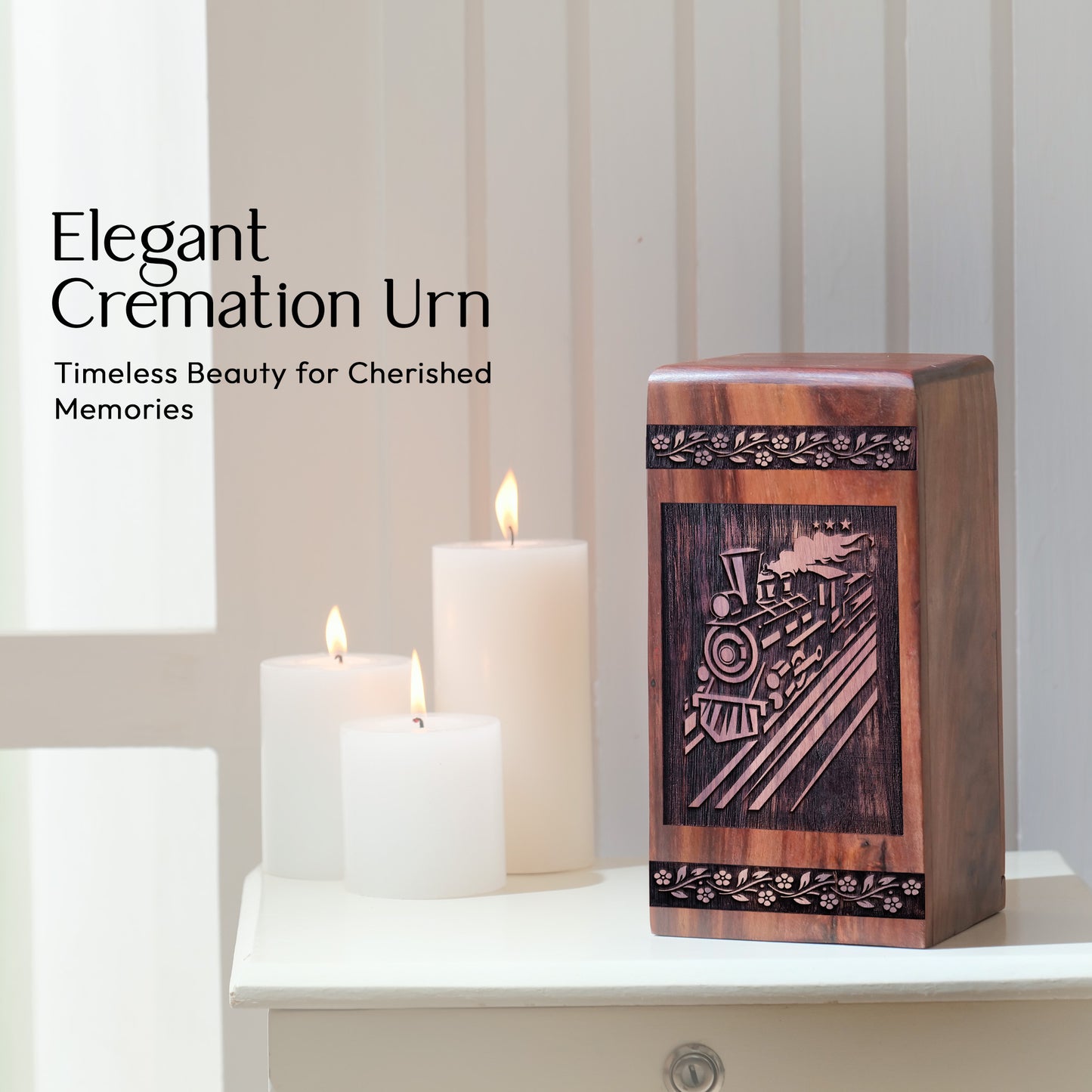 railroads Urn Size 10 Inch 10”(H) x 5.5”(W) x 5.5”(L)