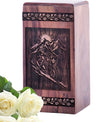 Mini Wooden Memorial Urn - Biker Wood Box for Ashes