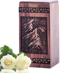 Unique Wooden Cremation Urn with Squaw Valley Wood Box