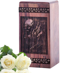 Unique Large Wooden Squaw Valley Memorial Urn for Human Ashes