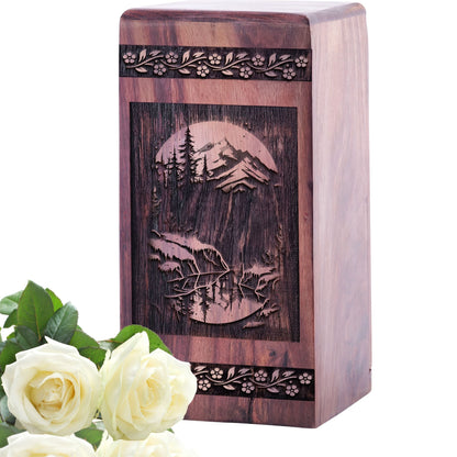 Handcrafted Wooden Memorial Urn with Squaw Valley