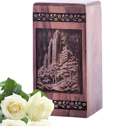 Handcrafted Central Park Wooden Cremation Urn