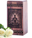 Small Wooden Chakra Energy Urn for Memorial Ashes