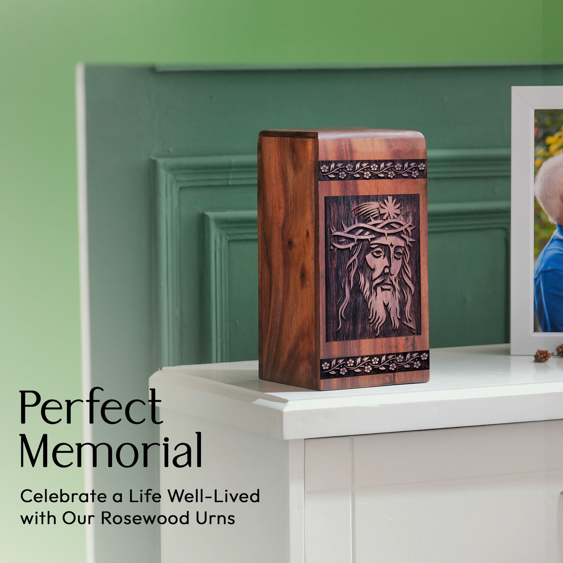 christian icons Urn Size 11.25 Inch 11.25”(H) x 6.25”(W) x 6.25”(L)