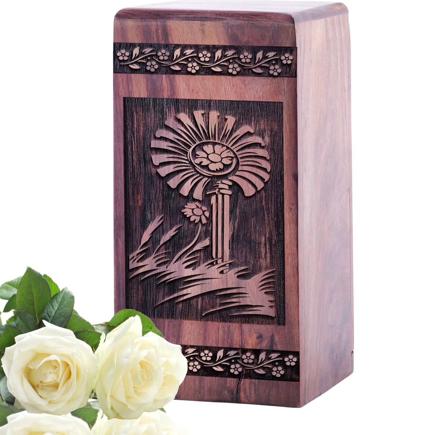 Beautiful Wooden Urn with Christian Urn for Adults