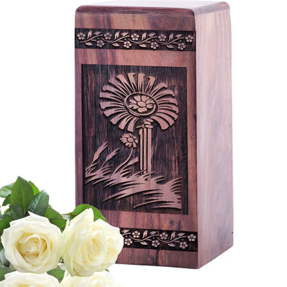 Beautiful Wooden Urn with Christian Urn for Adults