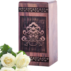 Beautiful Handcrafted Feng Shui Wood Urn for Human Ashes