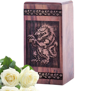 Decorative Feng Shui Wooden Memorial Urn for Adult Ashes