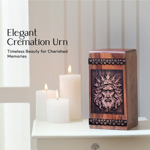 Beautiful Jesus Handcrafted Wooden Urn for Adults