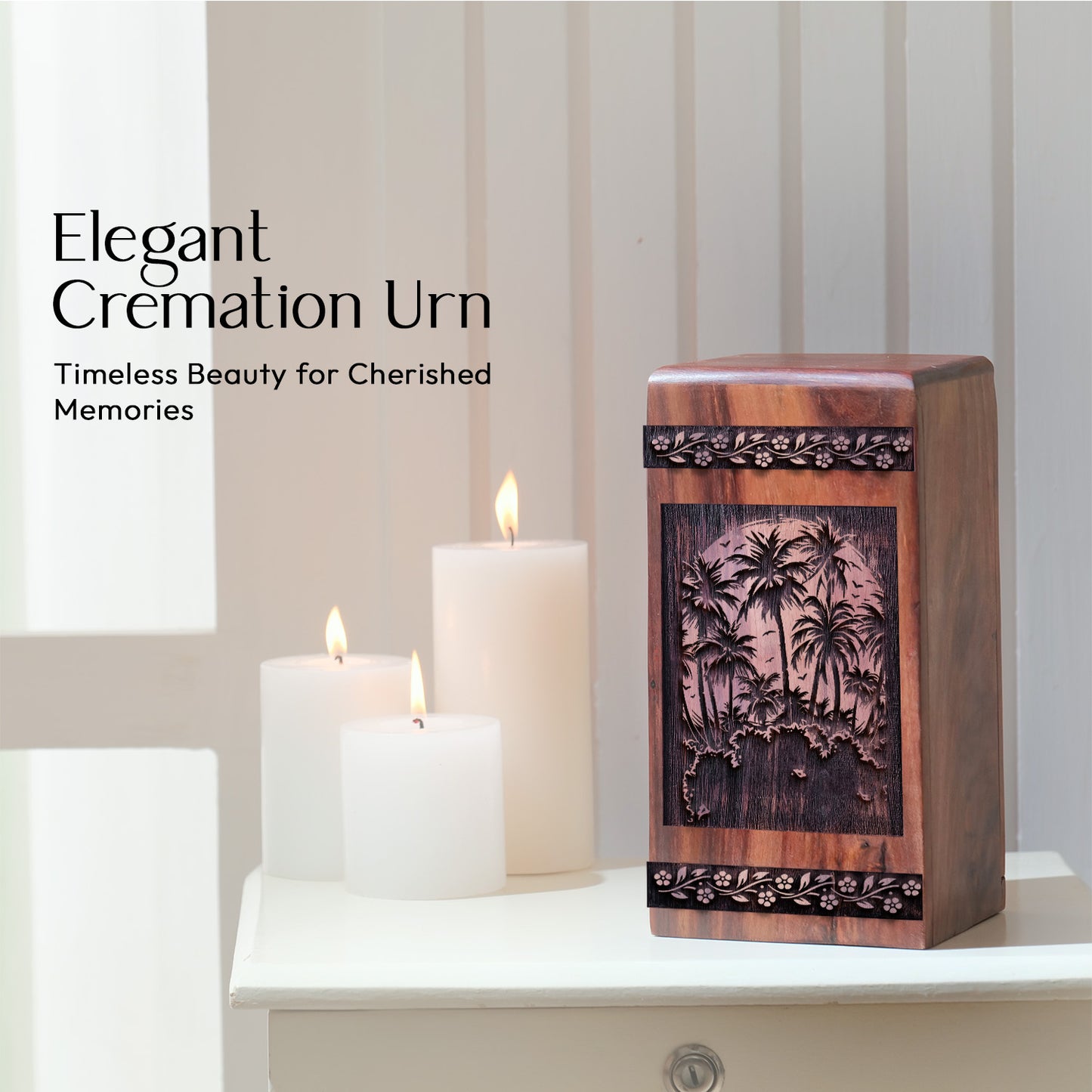 miami Urn Size 10 Inch 10”(H) x 5.5”(W) x 5.5”(L)