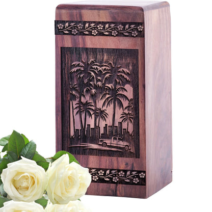 Mini Miami Handcrafted Wooden Memorial Urn