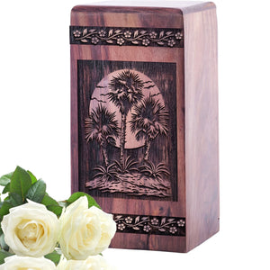 Handmade Wooden Myrtle Beach Urn for Human Burial Ashes