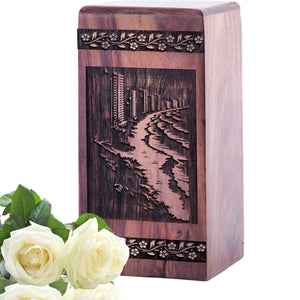 Mini Handcrafted Wooden Myrtle Beach Urn for Human Ashes