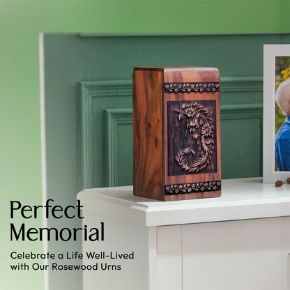 Paisley Wood Box Urn Size 11.25 Inch 11.25”(H) x 6.25”(W) x 6.25”(L)