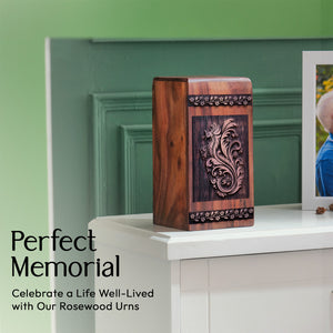 Paisley Wood Box Urn Size 11.25(H)x6.25(W)x6.25(L)Inches