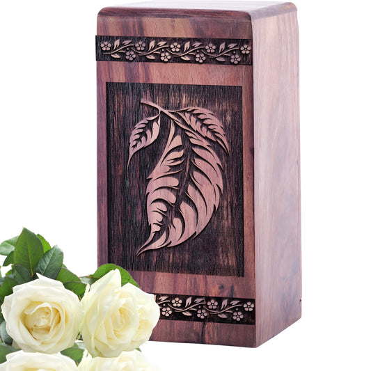 Paisley Wood Box Urn Size 5 Inch 5”(H) x 3”(W) x 3”(L)