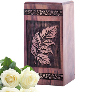 Beautiful Handcrafted Wooden Urn with Paisley Pattern for Adults