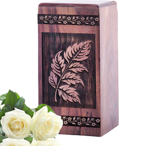 Paisley Wood Box Urn Size 5(H)x3(W)x3(L)Inches