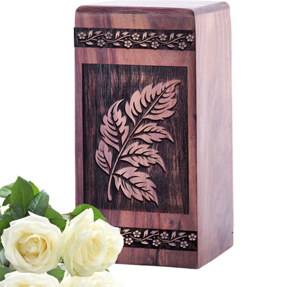 Paisley Wood Box Urn Size 5 Inch 5”(H) x 3”(W) x 3”(L)