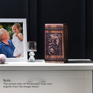 Handmade Wooden Renaissance Urn for Human Burial Ashes