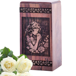 Beautiful Renaissance Wooden Urn for Human Ashes keepsake