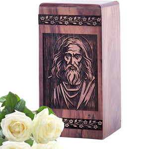 Mini Wooden Urn with Renaissance Urn for Memorial Ashes