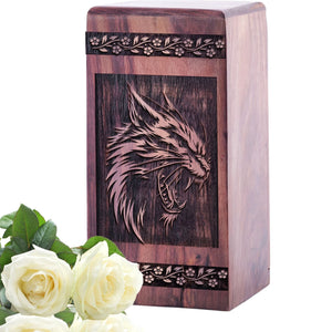 Beautiful Wooden Memorial Urn with Renaissance Urn for Ashes