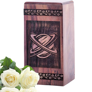 Medium Wooden Universe Memorial Urn for Cremation Ashes