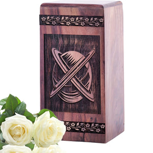 Small Keepsake Wooden Universe Urn for Cremation Ashes
