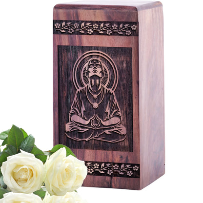 Mini Yoga Handcrafted Wooden Memorial Urn Ashes