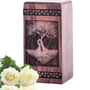 Unique Wooden Couple Cremation Urn for Human Ashes