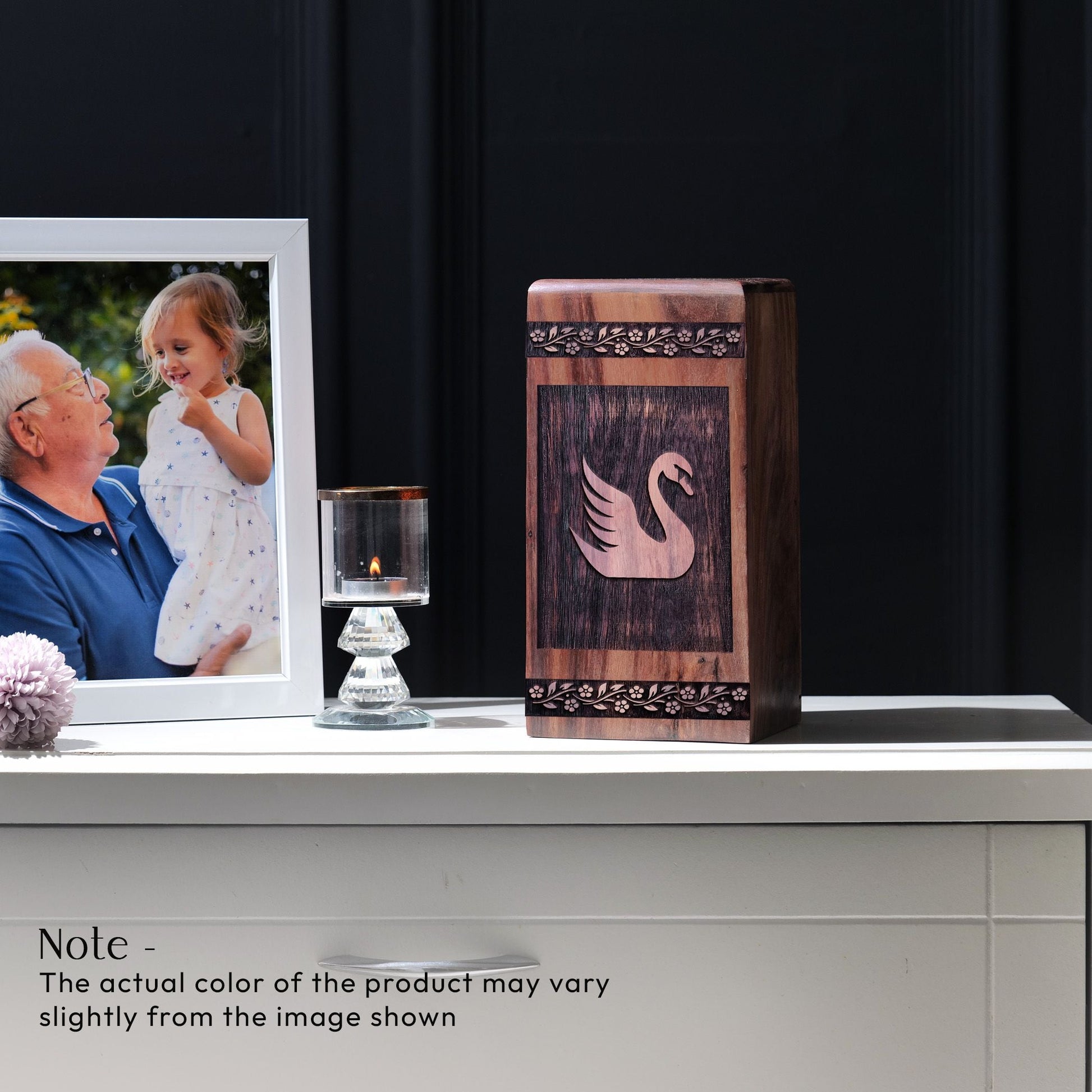 Unique Wooden Swan Cremation Urn for Human Ashes