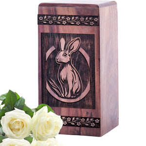 Unique Wooden Rabbit Cremation Urn for Human Ashes