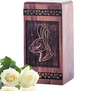 Unique Rabbit Wooden Memorial Urn for Adults