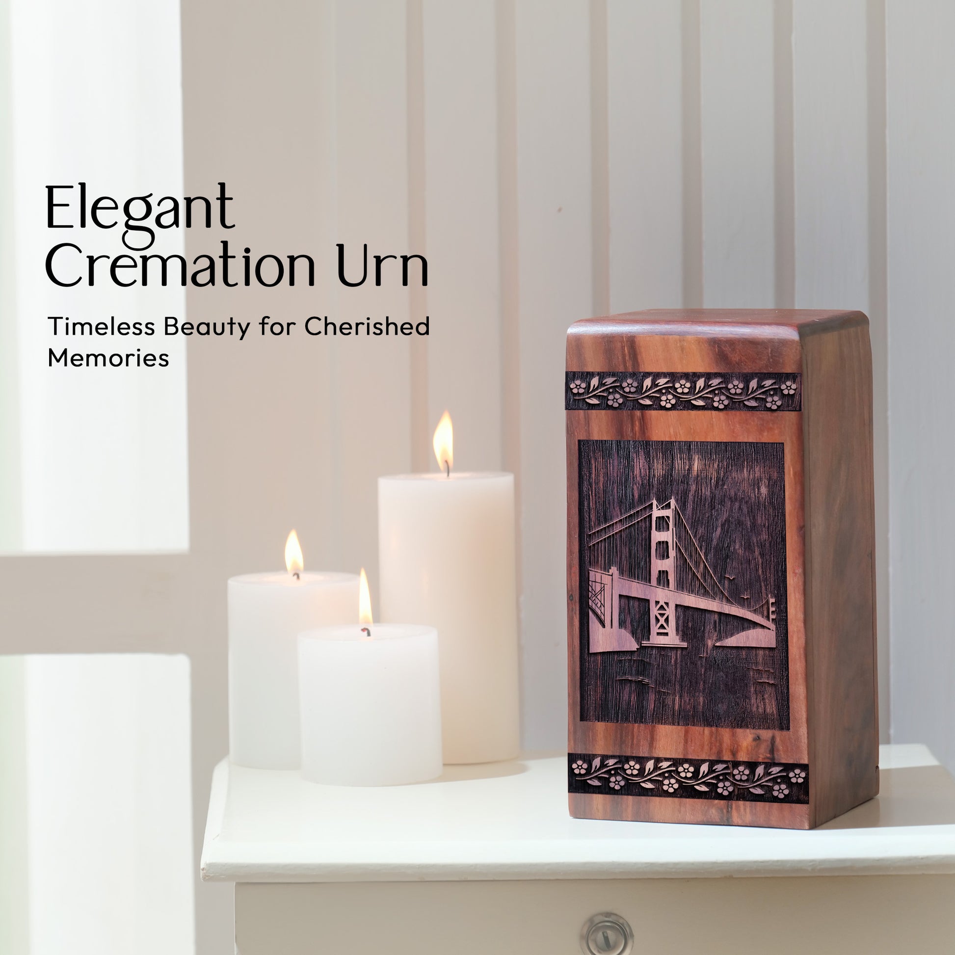 Golden Gate Bridge Urn Size 10 Inch 10”(H) x 5.5”(W) x 5.5”(L)