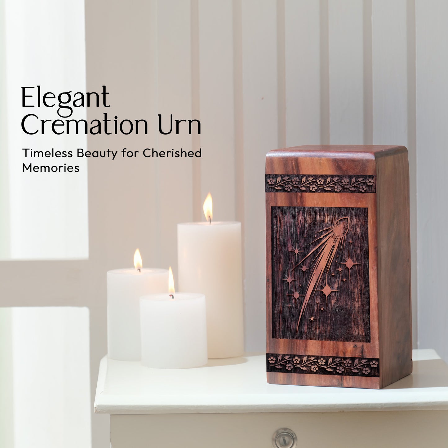 Tail and Nucleus and Geometric Urn Size 10 Inch 10”(H) x 5.5”(W) x 5.5”(L)