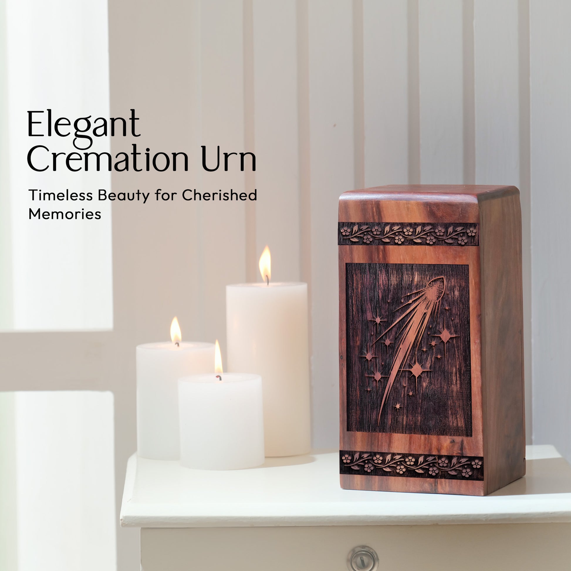 Tail and Nucleus and Geometric Urn Size 10 Inch 10”(H) x 5.5”(W) x 5.5”(L)