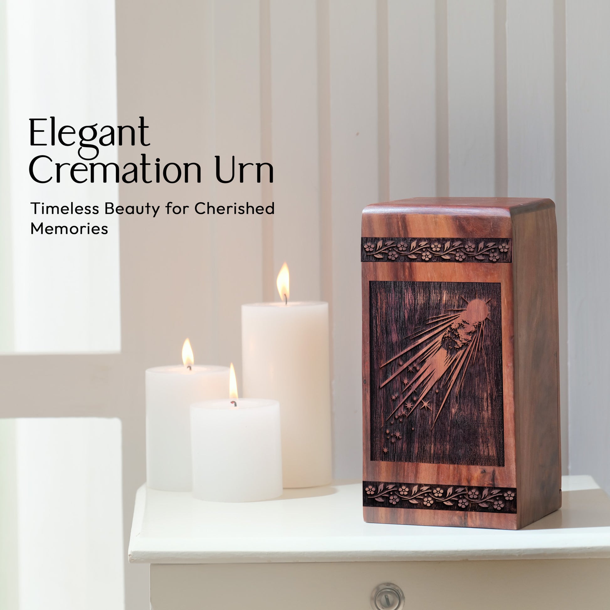 Tail and Nucleus and Geometric Urn Size 10 Inch 10”(H) x 5.5”(W) x 5.5”(L)