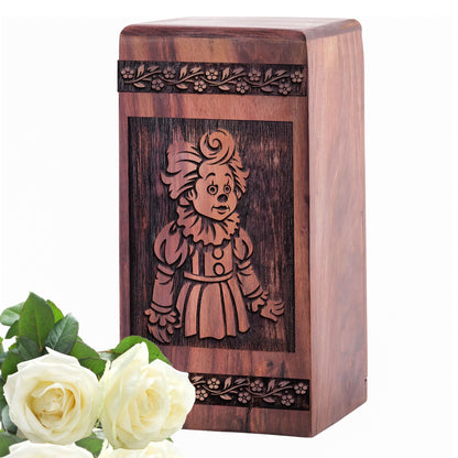 Wooden Tail and Nucleus Geometric Cremation Urn for Human Ashes