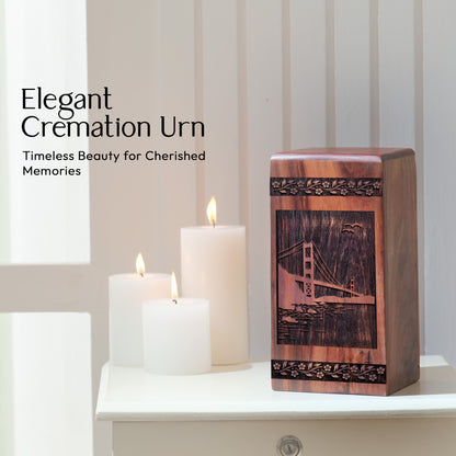 Golden Gate Bridge Urn Size 10 Inch 10”(H) x 5.5”(W) x 5.5”(L)