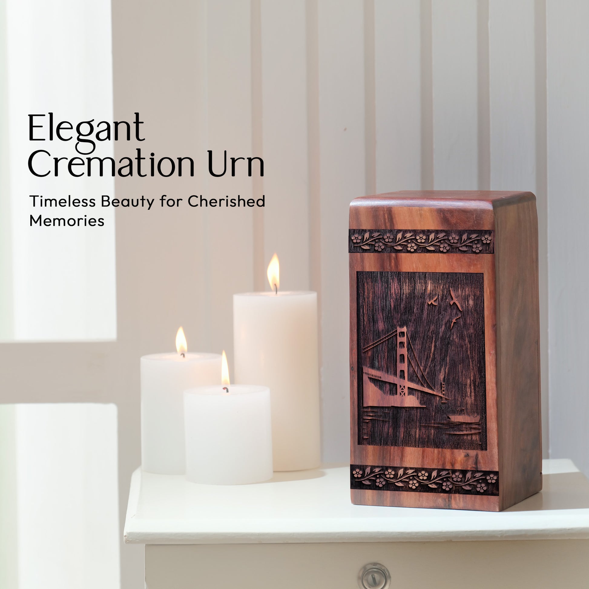 Golden Gate Bridge Urn Size 10 Inch 10”(H) x 5.5”(W) x 5.5”(L)