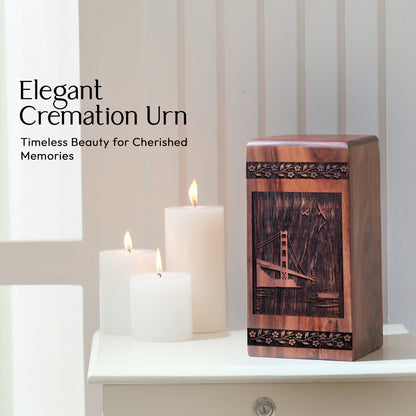 Golden Gate Bridge Urn Size 10 Inch 10”(H) x 5.5”(W) x 5.5”(L)