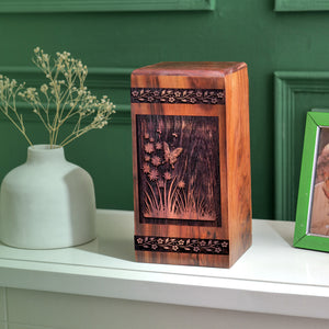 Butterflly Urn Size 14(H)x7.5(W)x7.5(L)