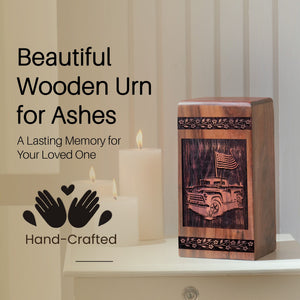Handcrafted Wooden Memorial Urn with Car Urn
