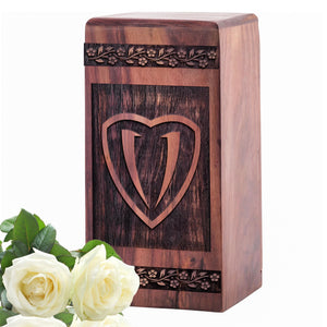 Unique Wooden Logo Cremation Urn for Human Ashes