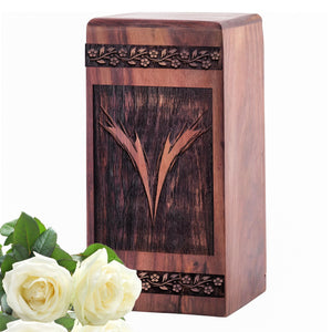 Beautiful Logo Wood Cremation Urn for Memorial Ashes