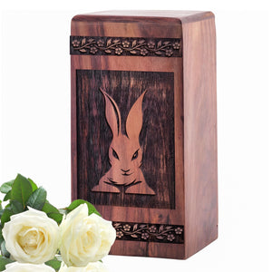 Unique Wooden Rabbit Cremation Urn for Human Ashes