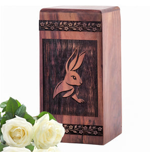 Unique Large Wooden Rabbit Cremation Urn for Human Ashes