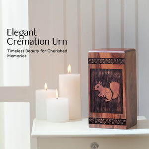 Beautiful Handcrafted Wooden Rabbit Memorial Urn for Adults